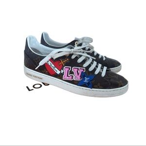 Louis Vuitton Brown Monogram Canvas Frontrow Low Top Sneakers Size 38